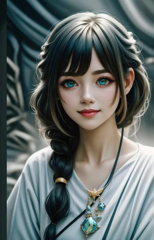 (8k, best quality, masterpiece:1.2),(best realistic quality:1.0), (ultra highres:1.0), a beautiful girl, (heterochromia iridium:1.235), close shot, innocent face, natural make up, beautiful big eyes, deep clear eyes, detailed eyelashes, mesmerizing iris colors, different iris colors, messy hair, shoulder, ,Holy light, sweet smile, smooth lighting, ,<lora:659111690174031528:1.0>