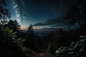 Masterpiece, ultra high res, ultra high quality, soft light, a photo of landscape no human, sky background, start, night forest, from below, ultra detailed, dramatic lighting, ultra realistic, ultra detailed, low key, dark tone, aesthetic, 8k