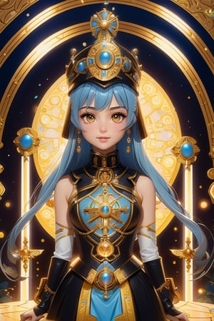 masterpiece, best quality, super detailed face and eyes and clothes, single girl, (papal mantum), symbol shaped golden eyes, shiny golden holy cross on background, (art nouveau:1.1), sidblue theme, masterpiece, magical girl, (impossible clothes:1.5), microskirt, gradient background, silver blue hair, , blunt bangs, sidelocks, pink eyes, medium breasts, breasts, thigh gap, hair ornament, arched back, black_witch_hat, intricate_embellishments, Mystical_fountains, glowing_crystalse lighting, alphonse muchales, 