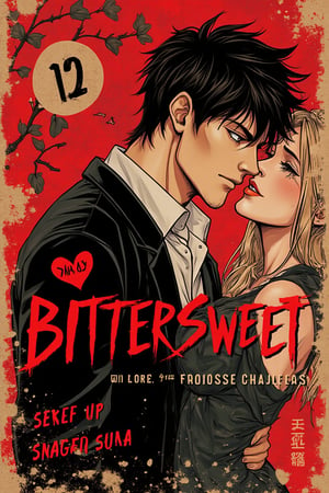 Bittersweet unrequited love of a dark hero entitled "BITTERSWEET" Manga Cover, romance genre,MangaCover