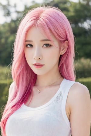 1 girl, pink hair