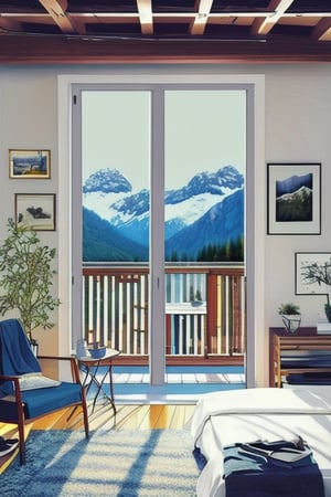 mountain_retreat value, luxurious mountain getaway, create a cozy yet lavish mountain retreat with stunning views, digital painting, focus on intricate textures and natural landscapes, warm, cozy colors with soft, diffused mountain light, overly stark or cold atmospheres.