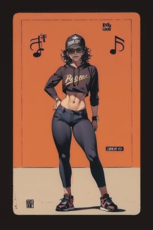 ((1man)), snapback, sunglasses, ((black_short_hair)), (short_beard), black_hoodie, denim_pants, air_jordan_1_high, cartoon, (Musical notes), skinny body, (small_Shiba_Inu), ((rolex)),1 page manga, 1woman, boob, curvy_hips