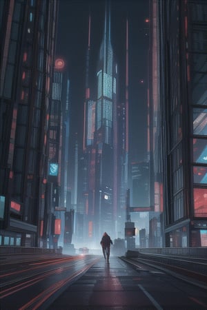 night_view, city, 1girl, Cyberpunk