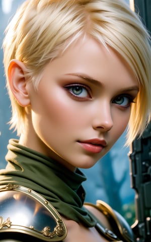 Amazing blonde pixie soldier fantasy beautifully scantly clad Europa