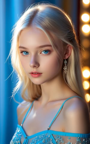 Masterpiece, a body shot of a beautiful platinium blond-haired 18 year old Russian teenager, slender runner's body, intricate, sheer, transparent, translucent, beautifull thin face, sublime, elegant, shy, innocent, purity, face of a young Russian model, ( mystical lighting, fantasy vibes:1.4), ultra detailed beautifull light blue eyes, 16K, ultra high res.photorealistic, UHD, RAW, DSLR,GirlfriendMix,photo_b00ster,emo