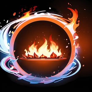 circle rounded avatar frame, in flame, electric, lightnig, ultra detailed, intricate, white background, simple background,circleframe, in fires