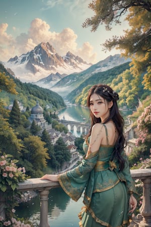 A young woman (enchanted by scenic allure:1.3) by the lake in the Summer Palace, (capturing the enchanting vista:1.4) of lake, mountains, and architecture in perfect harmony. (Scenic wanderer:1.4), travel photography, (serene elegance:1.3), (harmonious union:1.4) of nature and architectural beauty. (Scenes like paintings:1.3), (revealing nature's grace:1.4), (capturing cultural elegance:1.3), (tranquil landscape:1.4), 4K UHD image, cinematic view, (cherishing the picturesque view:1.4).