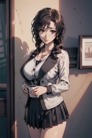 An 8k ultra-detailed CG wallpaper,High quality image, jelly hair, colorful, HD, Casca Drinking Coffee at Coffee shop while raining outside and cold ,realistic,paint swirls., facing camera, close up ,
adding a magical touch to the scene. white shirt, Tight_skin_legs, Good_anatomy, good framing, skrit, big_boobs,skirt, open shoulders, best quality, (8k, RAW photo, best quality, masterpiece:1.2),(extremely detailed CG unity 8k wallpaper,(realistic, photo-realistic:1.4),masterpiece, best quality, ultra-detailed, best shadow), (detailed background) (elegant wavy black hair), white drip jacket, Cityscape Japan, punk dragon aura, rap vibes, neck dragon tattoo, rapper necklace, gold rapper earings,xenovia quarta,masaki nonoka