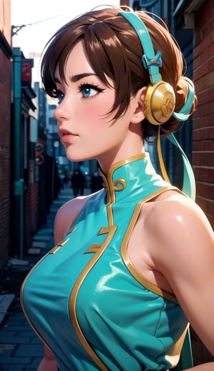 ((masterpiece, best quality)), chun li, sexy, curvy body, detailed face, perfect eyes, detailed hands, street fighter, mix of fantasy and realism. elements, vibrant manga, uhd image, crystal clear translucency, vibrant illustrations,GlowingRunes_
