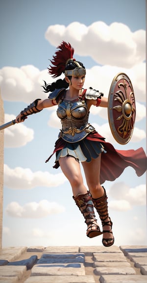 Roman Gladiator Girl 3D Game Character Model**: Enter the arena as a valiant Roman gladiator, equipped with iconic weaponry and ancient colosseum settings.
,mythical clouds