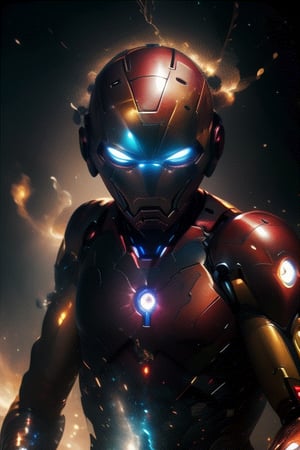 Animate Iron Man's hand transforming into a repulsor cannon, charging up, and then firing a powerful energy blast. Experiment with different angles and color variations to depict the intensity of the blast.