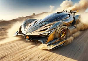 Solo, anime style, futuristic race car in a dusty road, driving in high speed, dynamic angle, more detail XL, ,DonMX3n0T3chXL