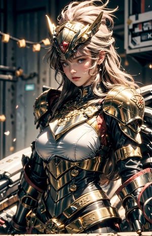 (8k), (masterpiece), (best quality),(extremely intricate), (realistic), (sharp focus), (award winning), (cinematic lighting), (extremely detailed),

A fierce and beautiful female warrior standing in a battlefield. She is wearing a full suit of armor, including a helmet, chest plate, and greaves. She is wielding a sword in one hand and a shield in the other. Her hair is flowing in the wind and she has a determined look on her face. The background is a chaotic battlefield with soldiers fighting and horses rearing.

,EpicSky,Isometric_Setting
