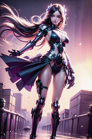 masterpiece, best quality, A cyborg woman, 20yr old, clean and very detailed faces and hands, beautiful brown heir,((she is in the night street)), (dark background),  wearing satin dress, ((cyborg)),  fine details of clothing, Smooth body lines, robotic parts, robotic hands, vibrant details, hyper realistic, anatomical, cable electric wires, microchip, elegant, ,mecha,underwear,girl,jump,(PnMakeEnh)