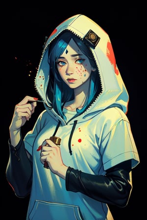 photo realistic, perfect eyes, high level of detail, high resolution, 3 5 mm lens : ( subject = korean top model + ( object = hoodie + object detail = high definition highly detailed baroque cyberpunk shamaness, varnished oil paint in bright colors on black background with small background color splatters, by katsuhiro otomo ) ) an unsettling old colored family photograph, anxious people standing in a large haunted house, phantom ghosts in the background, cinematic, horror, photorealistic, vintage, artstation, painterly, expressive