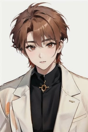 teenager 16ans years old Average height, with tousled chestnut hair and gentle brown eyes. His face has a friendly look, but he can seem a bit reserved around Jason. He has a relaxed demeanor and typically wears simple clothing.