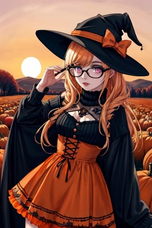 Gothic Perfect detailed eyes. Pale british fashionista. beatycore. influencer. Scary farmers stand at golden hour. So tired of pumpkins already! The young lady appears to be exceedingly fatigued by the abundance of pumpkins, pumpkin latte, pumpkin hat, pumpkin sweater, pumpkin glasses, pumpkin skirt, pumpkin stockings, pumpkin shoes. Abstract eerie surreal horror digital art ,IncrsXLRanni, no humans