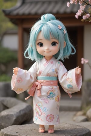 masterpiece,best quality,high resolution,PVC,rendering,chibi,16K high resolution,a girl,anya forger, rainbow pastel hair,long bob hairstyle,kimono sliver dragon outfit,Dizzy eyes as just wake up,smile,selfish goals,chibi,tokyo landscape,smile,smiley,self-righteous,full body,chibi,3d character,toy,doll,character print,front view,natural light,((real)) 1.2)),dynamic pose,medium movement,perfect movie-like perfect lighting,perfect composition,outfit,anya_forger_spyxfamily,JediOutfit,BnnBnn,