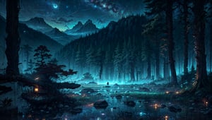 masterpiece, best quality, ultra-detailed, illustration, 1girl, solo, outdoors, camping, night, mountains, nature, stars, moon, bonfire, tent, twin ponytails, green eyes, cheerful, happy, backpack, sleeping bag, camping stove, water bottle, mountain boots, gloves, sweater, hat, flashlight, forest, rocks, river, wood, smoke, shadows, contrast, clear sky, constellations, Milky Way, peaceful, serene, quiet, tranquil, remote, secluded, adventurous, exploration, escape, independence, survival, resourcefulness, challenge, perseverance, stamina, endurance, observation, intuition, adaptability, creativity, imagination, artistry, inspiration, beauty, awe, wonder, gratitude, appreciation, relaxation, enjoyment, rejuvenation, mindfulness, awareness, connection, harmony, balance, texture, detail, realism, depth, perspective, composition, color, light, shadow, reflection, refraction, tone, contrast, foreground, middle ground, background, naturalistic, figurative, representational, impressionistic, expressionistic, abstract, innovative, experimental, unique