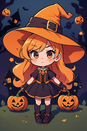 1girl, halloween style, witch clothe, pumpkins, high_res 