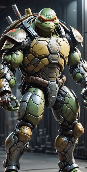 Agile Ninja turtles mecha robo soldier character, anthropomorphic figure, wearing futuristic soldier armor and weapons, reflection mapping, realistic figure, hyperdetailed, cinematic lighting photography, 32k uhd

By: panchovilla,mecha
