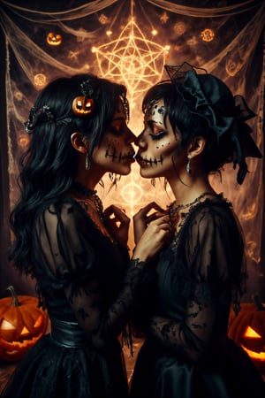 HalloweenGlowStylethe two lesbians kissing
