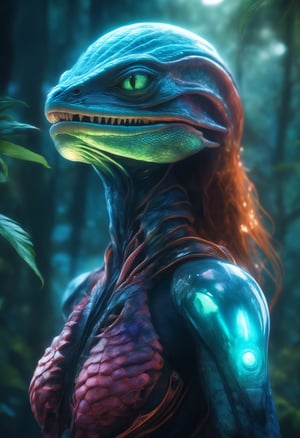 translucent and bioluminescent reptilian female  , 
see through,
clear,
xray art, 
background alien rainforest planet scape
illustration, 
extreme detail, 
heavy bokeh,
caustic lighting effects,
lens flare,
digital art, 
16k, 
ultra hd,  
science fiction, 
fantasy,
soft colors, 
illustration, 
beautiful, 
cinematic lighting, 
highly detailed,  
hyper-realistic, 
hyper-detailed, 
airbrush artl, 
ultra hd, 
realistic, 
vivid colors, 
highly detailed, 
UHD drawing, 
pen and ink, 
perfect composition, 
beautiful detailed intricate insanely detailed octane render trending on artstation, 
16k artistic photography, 
photorealistic concept art, 
soft natural volumetric cinematic perfect light
