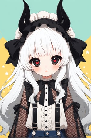 Close Portrait, Shoujo manga style,1girl,ultra cute, Harajuku Style grunge fashion with kawaii and Lolita themes, albino demon girl,(pure white 
long hair),(black sclera;1.2),luxury mesh fishnet blouse,dal-1,ct-niji2,black hands, pants jeans (high pixel detail quality, sharp quality) 
(excellent sharp edges)
(Magnificent sharpness highest level detailed quality), (extremely detailed 8K effects detailed ) (extremely detailed_detail) 
(highest level detailed quality)!(excellent quality detailed:1.5)! 
(out of focus details:1)
 (masterpiece:1.3), (best quality:1.3), (ultra high resolution:0.9) (hd +:0.8 ) (high definition image :1.5)  (auto adjust detail_details:0.8) 