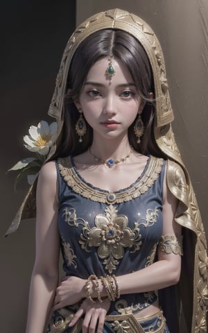 4k, (masterpiece, best quality, highres:1.3), ultra resolution, intricate_details, (hyper detailed, high resolution, best shadows),
1 woman, brown_skin, asian, wearing indian saree, checkered_clothing, bangles, jewelery, earrings, bindi, flower_in_hair, dark background,AanyaaSanaya,High detailed 