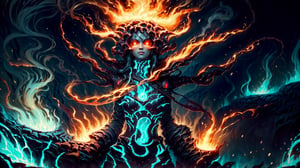 ( fire fairy ),  ((high resolution, high quality, realistic)), Create a photo of a beautiful girl: (( fire fairy   stands waist-deep in boiling lava )), insanely detail face, ((((( draw  boiling lava that burns:1.4 ))))) ,( half body under magma ), made from liquid magma, detailed body, ultra high definition, 32K, flying sweatdrops, ultra photorealistic, (fire theme background), magical, dramatic, excelent color exposure, epic, action_pose,