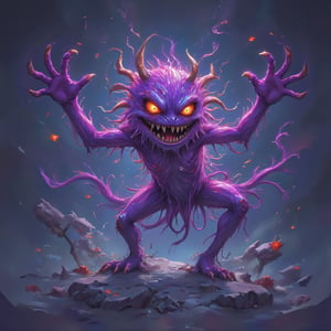 purple monster ghost with floating hands and spikes