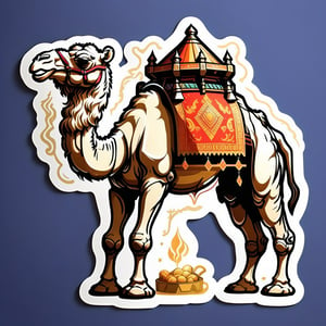 In Sticker art style, The white camel is said to be sacred to Zeht, the Redguard god of food and farming