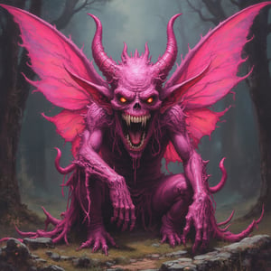 #baksidesign, demented pink fairy monster