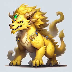 Yellow Jeweled Beast, Tolpaz, masterpiece, best quality,stickers