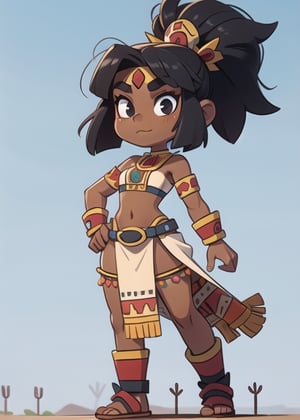 2.5D, an aztec girl, perfect body, full body, black skin
 

