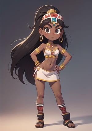 2.5D, an aztec girl, perfect body, full body, black skin, dark skin
 

