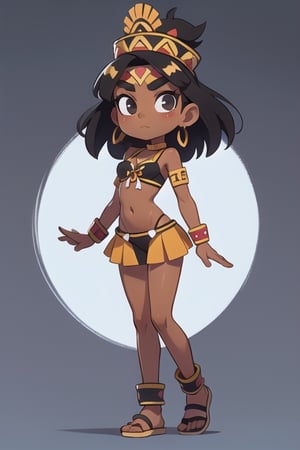 2.5D, an short aztec girl, perfect body, full body, black skin
 

