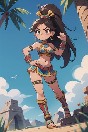 2.5D, an aztec warrior girl, perfect body
 

