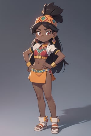 2.5D, an aztec girl, perfect body, full body, black skin
 

