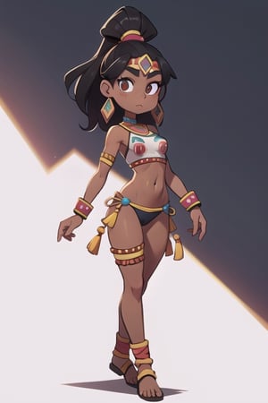 2.5D, an aztec girl, perfect body, full body, black skin
 

