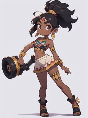 2.5D, an aztec girl, perfect body, full body, black skin
 

