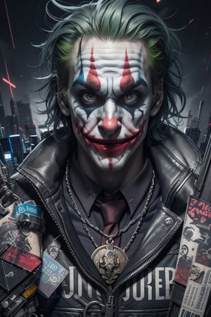  joker cinematic moviemaker style joker,tatto,dark gothic,cyberpunk,seek