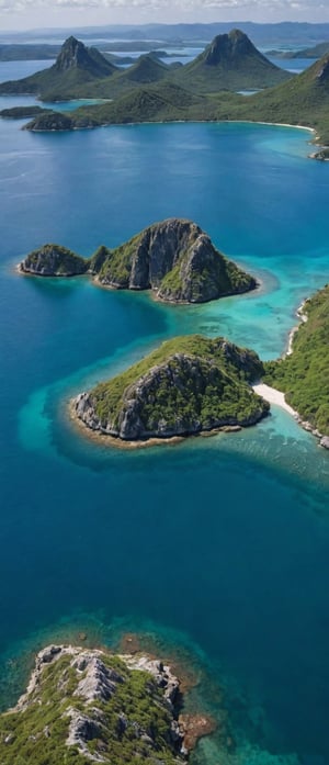(best quality, epic masterpiece:1.3), (analog photo, landscape), Rock Islands Southern Lagoon