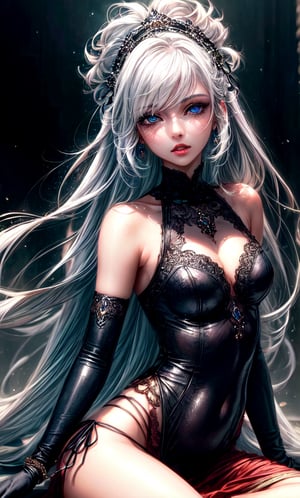 1girl, white hair, detailed face, detailed and blue eyes, beautiful style, detailed lips, with black gloves, glow 150%, 
Masterpiece. (background_indian style ), (extremely delicate and beautiful best lighting), dynamic pose, high point of view, sun particles 150%