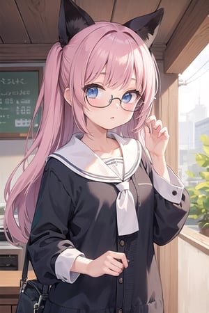 masterpiece, best quality, cute girl, kawaii, Glasses