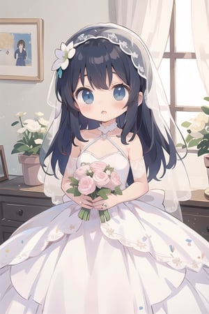 masterpiece, best quality, cute girl, kawaii, wedding dress