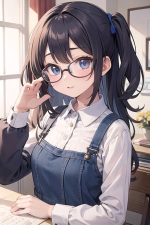 masterpiece, best quality, cute girl, kawaii, Glasses