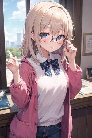 masterpiece, best quality, cute girl, kawaii, Glasses