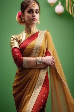 a girl in golden suit salwar


 attire